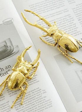 金色金属蚂蚁蝴蝶甲虫蚱蜢昆虫摆件创意现代样板间桌面小动物装饰