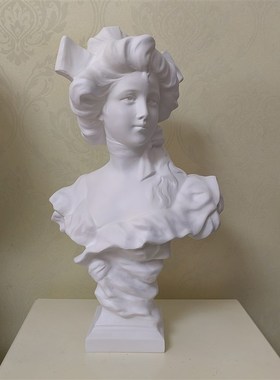 50cm高树脂西洋少女胸s像美术雕像欧式酒店玄关客厅书桌面婚礼摆