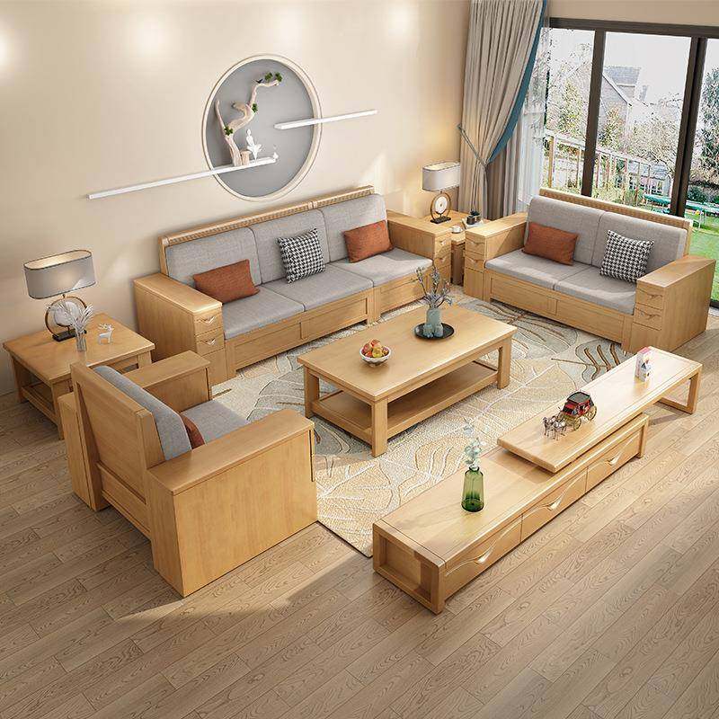 中式实木沙发组合现代简约三人位小户型客厅家具布艺农村木沙发,淘宝优惠券,粉丝福利购,淘宝优惠卷