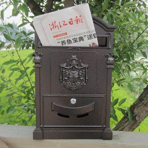 欧式别墅门口信箱壁挂墙式室外户复古室外带锁钥匙创意信报箱邮筒,淘宝优惠券,粉丝福利购,淘宝优惠卷