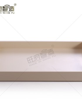 简约轻奢新中f式样板房间酒店客厅茶几实木创意收纳装饰摆件长托