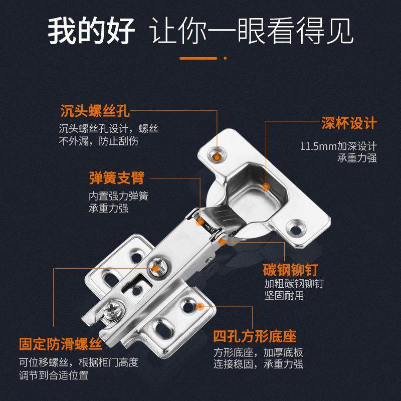 261冷轧钢铰链衣柜门无液压35杯开尾合页浴室橱柜五金家具门铰链,淘宝优惠券,粉丝福利购,淘宝优惠卷
