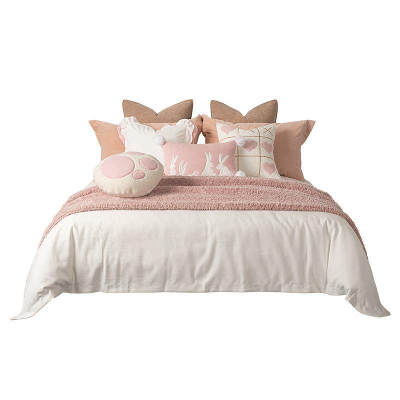 儿童样板间床品粉色兔兔软装样板房家具展厅高档床上用品,淘宝优惠券,粉丝福利购,淘宝优惠卷
