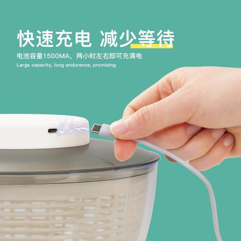 电动家用蔬菜沙拉脱水器果蔬甩菜甩水器甩干机洗菜脱水神器沥水篮,淘宝优惠券,粉丝福利购,淘宝优惠卷