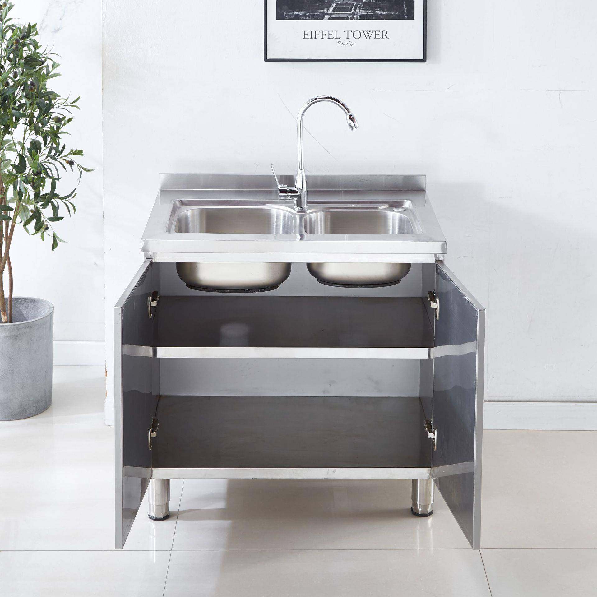 家用灶台柜橱柜一体餐边柜橱柜置物柜碗柜不锈钢厨房橱柜,淘宝优惠券,粉丝福利购,淘宝优惠卷