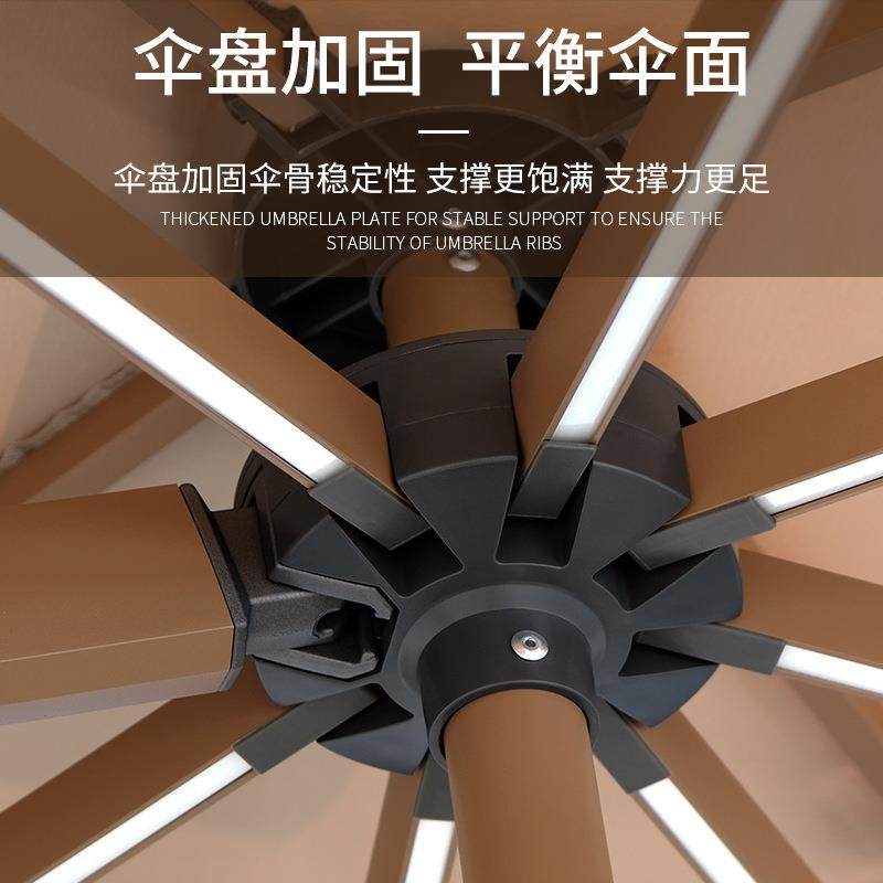 户外遮阳伞太阳能LED灯庭院伞室外别墅露台花园巨蟹座大型罗马伞,淘宝优惠券,粉丝福利购,淘宝优惠卷