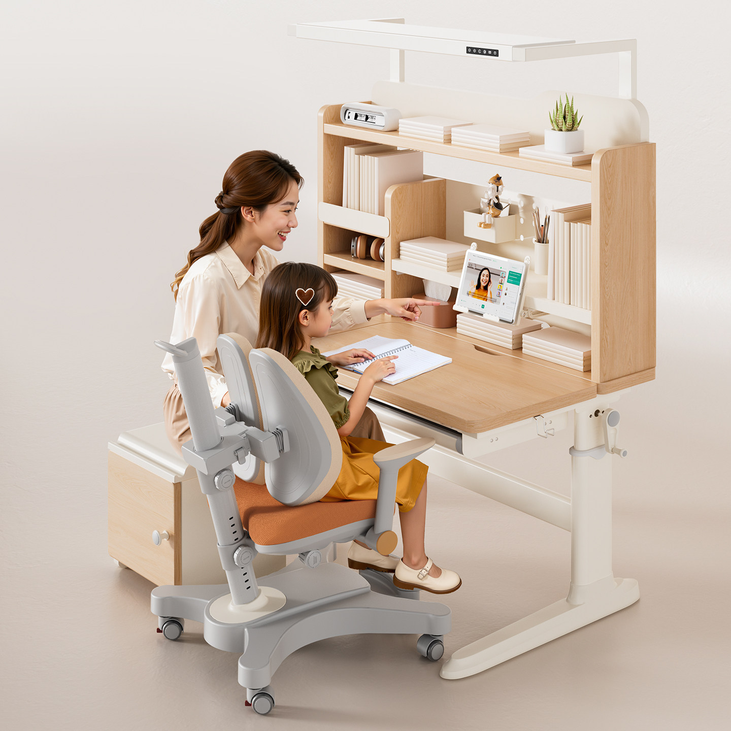Children's study table with light and table for home use