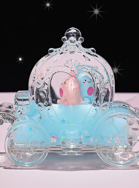 网红卡通团子漂浮沙漏摆件南瓜车创意油滴笔插液体流沙礼物玩具