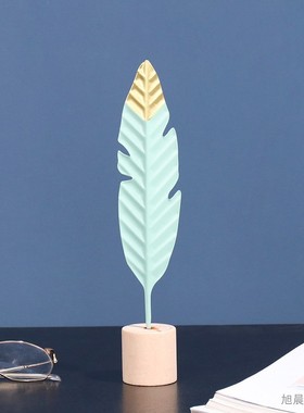 家装展会小礼品铁艺羽毛卧室金属装饰摆件定制logo客厅装饰品礼物