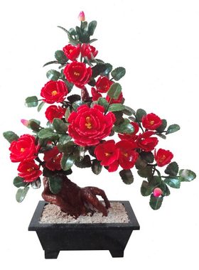 玉石雕刻牡丹花工艺品客厅装饰品酒柜玄关装饰玉雕新中式盆景摆件