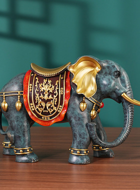 吉祥对象彩铜摆件家居客厅玄关成对装饰品办公室桌面全铜摆饰礼品