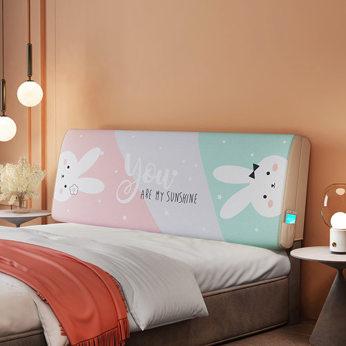 鸿容床头靠垫儿童床头软包靠背榻榻米床头套罩四季通用透气可拆洗 - 图2