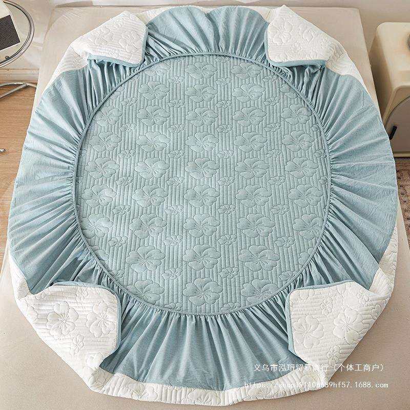 床笠带裙边加厚夹棉纯棉防滑花边款床罩套a类母婴级四季通用,淘宝优惠券,粉丝福利购,淘宝优惠卷