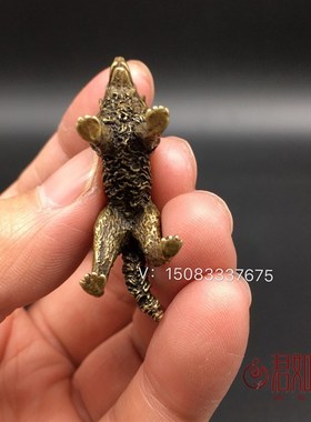 纯铜实心小狗摆件 小金毛狼狗站立狗十二生肖狗小迷你仿真铜狗