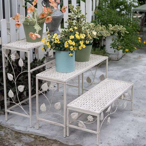 美式复古铁艺小鸟多层花架户外花园阳台庭院三层花盆架盆栽置物架 - 图0