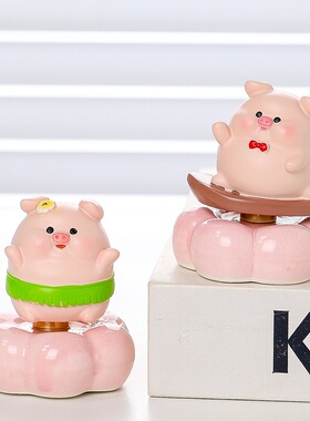 萌趣小猪转转乐桌面摆件解压