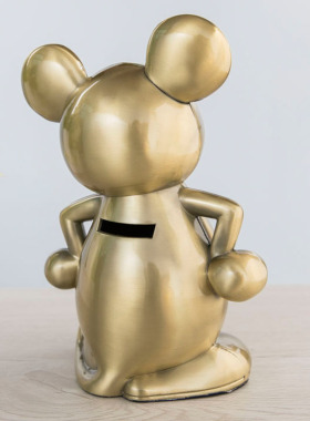 金属欧式创意大号储蓄罐个性礼物可爱叉腰老鼠存钱罐生肖儿童礼品