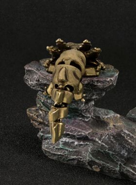 黄铜蝾螈六角恐龙3D关节可活动摆件创意随身解压把玩件工艺品摆设