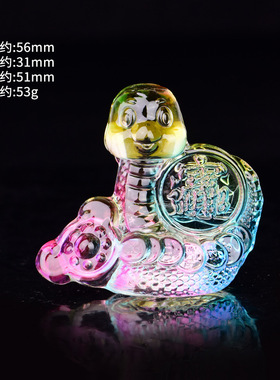 琉璃生肖灵蛇手办属性生日礼物家居办公室装饰品水晶灵蛇摆件