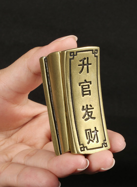 手工古铜摆件工艺品雕刻黄铜小棺材摆件迷你手把件可开盖小收藏品