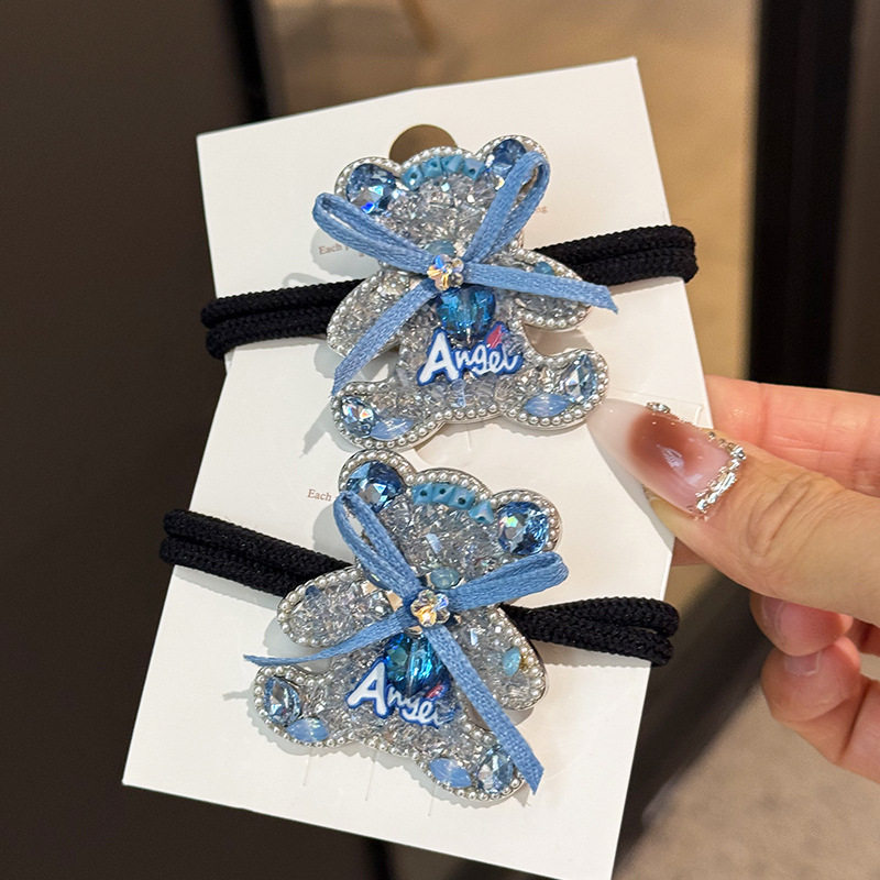 韩国新款蓝色满钻小熊发夹水钻鸭嘴夹碎发刘海侧边夹发夹发卡头饰,淘宝优惠券,粉丝福利购,淘宝优惠卷