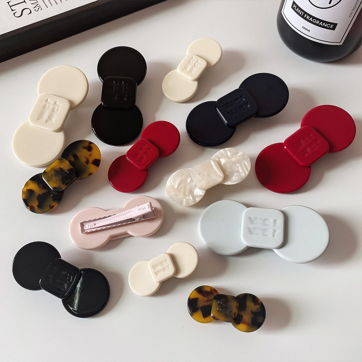 韩系醋酸甜美字母蝴蝶结发夹刘海侧边夹感鸭嘴夹小众百搭头饰边夹,淘宝优惠券,粉丝福利购,淘宝优惠卷