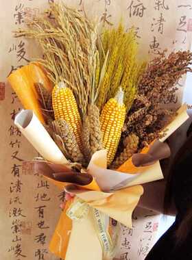 农家乐装饰玉米挂件麦穗干花五谷杂粮田园农作物装扮小庭院幼儿园