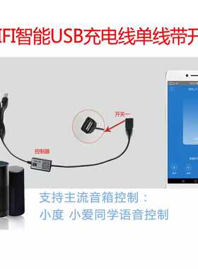 手机WIFI远程智能控制USB充电线遥控开关1路2路3路一拖多路开关器