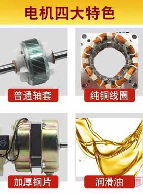 通用电风扇电机纯铜线马达14/18厚16寸落地扇台扇壁扇60W摇头机头