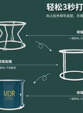 大人专用泡澡桶可折叠加高加厚带盖小户型可坐浴桶儿童家用洗澡桶
