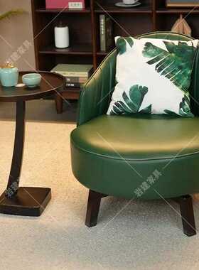 繁花包围靠背椅单人旋转沙发椅松弛客厅阳台家用复古轻奢皮椅卧室