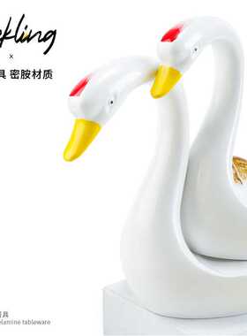 鹅型密胺仿瓷树脂火锅店特色创意餐具 干冰鹅肠盘 鸭肠盘