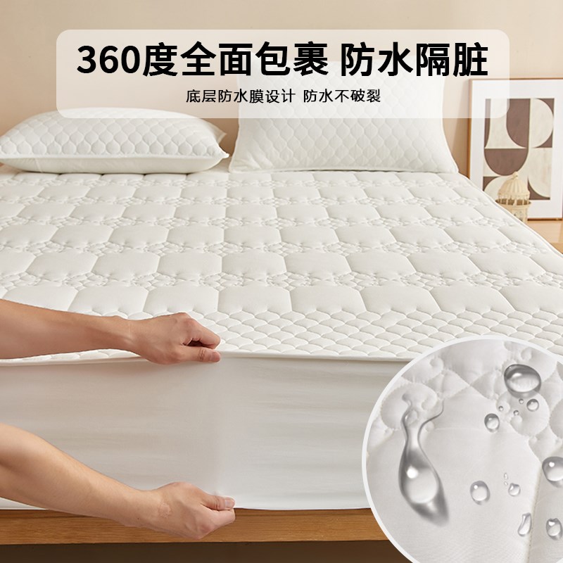 水洗棉防水床笠2025新款床罩三件套床垫保护套单S人宿舍防尘隔尿 - 图0