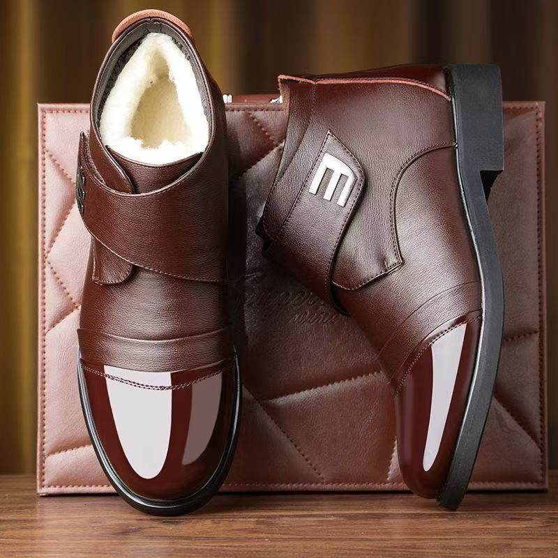 【源头工厂】高端男士英伦风棉皮靴潮流百搭商务男士棉鞋冬季棉靴,淘宝优惠券,粉丝福利购,淘宝优惠卷