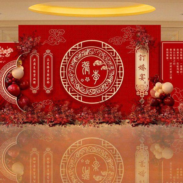 中式风超大气结婚现场背景墙布置回门宴答谢订婚仪式定制kt板装饰,淘宝优惠券,粉丝福利购,淘宝优惠卷
