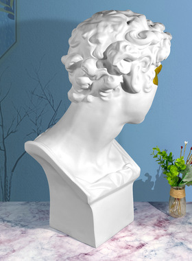 60cm小卫摆件蒙眼美第奇树脂头像雕像雕塑欧式石膏像别墅玄关客厅