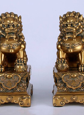 北京狮子摆件一对大号中式家居客厅玄关装饰品手工公司工艺礼品