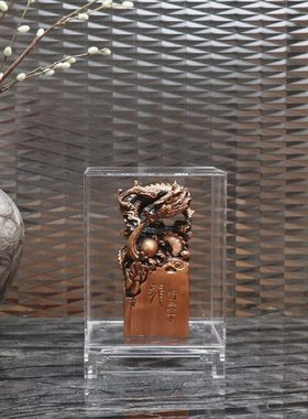 现代新中式龙玺亚克力罩客厅酒柜玄关售楼处酒店样板房间饰品摆件