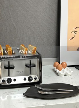 样板间厨房摆件饰品家居软装不锈钢汤锅烤吐司机面包机锅铲置物架