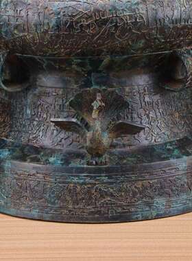 古青铜器鼓人物贮贝器做旧储备器收藏品摆件博古架博物馆送礼