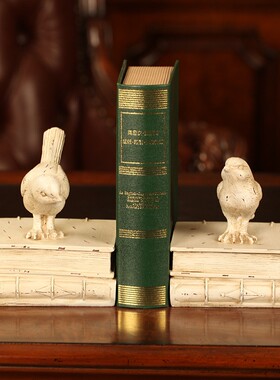 美式乡村树脂家居摆件复古做旧小鸟书档装饰工艺礼品！