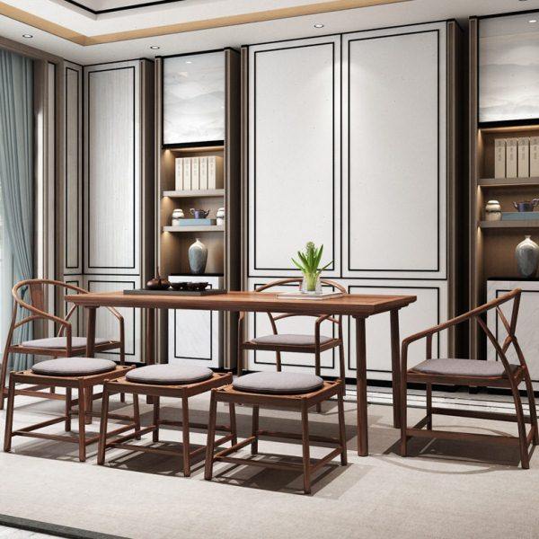 【工厂】新中式茶桌椅组合现简约茶台桌酒店民宿原木色家具,淘宝优惠券,粉丝福利购,淘宝优惠卷