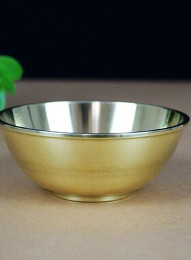 家用纯铜供碗加厚铜碗饭碗餐具金碗摆件铜器黄铜家用