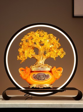 事事如意柿子摆件发光桌面玄关酒柜装饰电视柜新中U式乔迁之喜礼