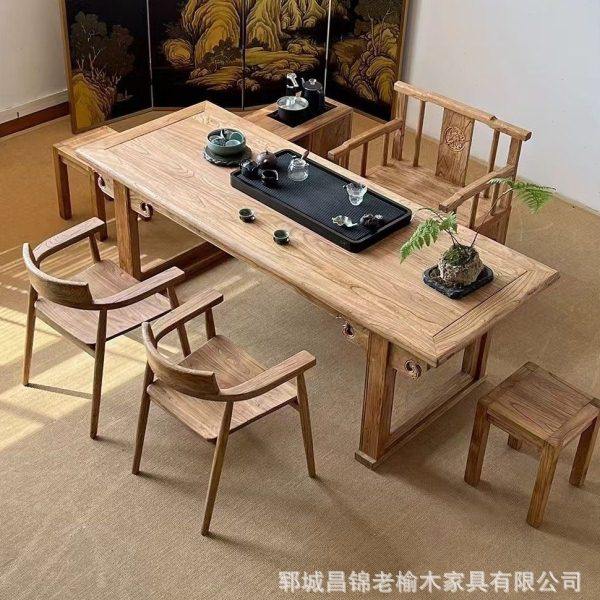 复古做旧老榆木大板桌茶桌茶台实木餐桌长方形公书桌原木吧台桌,淘宝优惠券,粉丝福利购,淘宝优惠卷