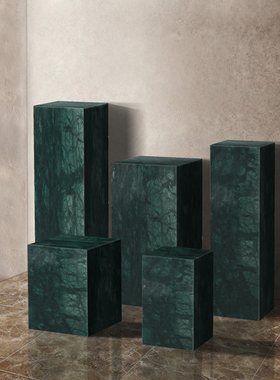 大理石石墩定制底座酒店大堂会所落地雕塑展示台办W公室装饰品摆