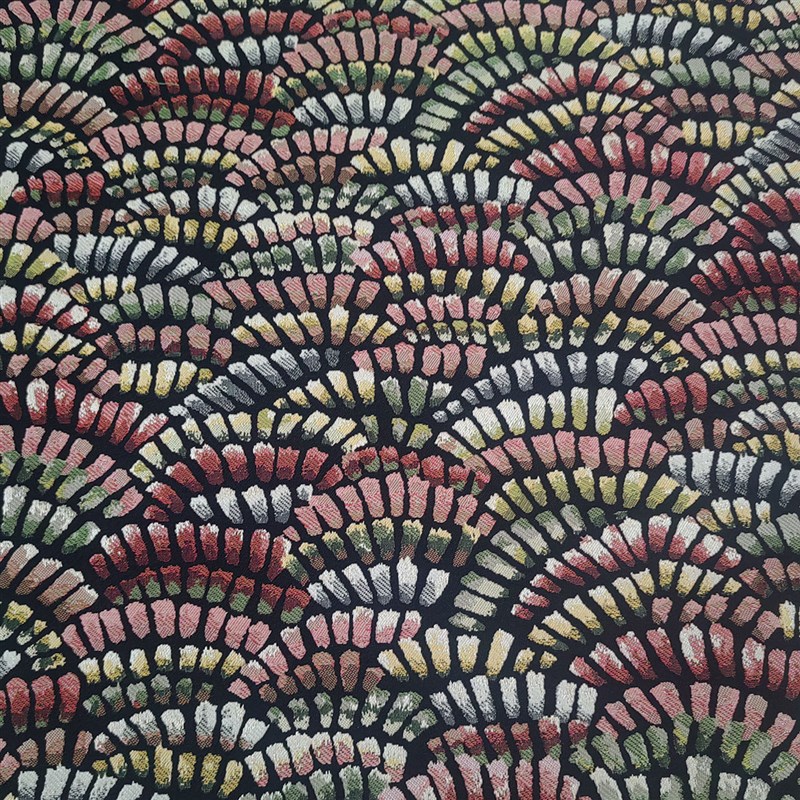 水墨山水提花布料沙发面料u高档绿碎花抱枕靠垫软包餐椅布料棉麻 - 图3