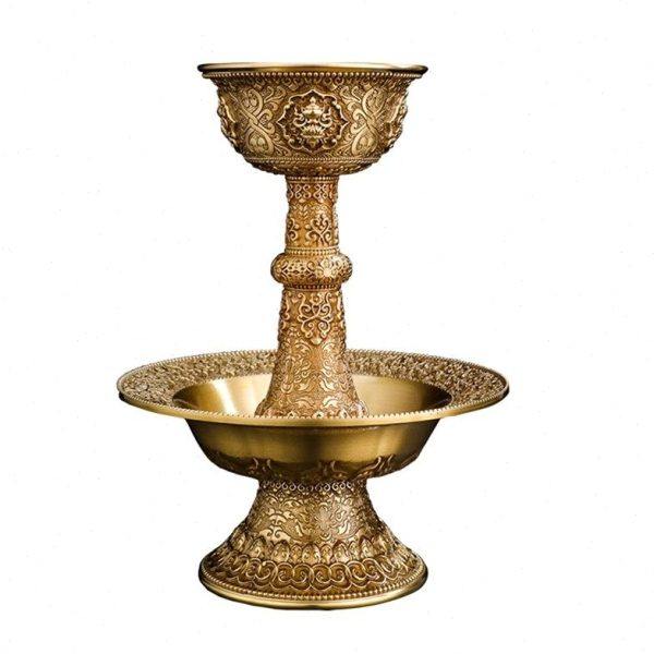 尼泊尔纯铜八吉祥雕花护法杯家用供具黄铜贡酒杯供护杯供茶杯大号,淘宝优惠券,粉丝福利购,淘宝优惠卷