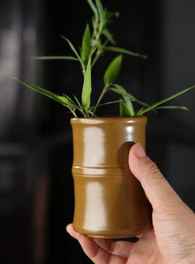 景德镇仿古瓷器 复古民国风格 稻花香釉笔筒 茶杯 茶筒 文房 茶居