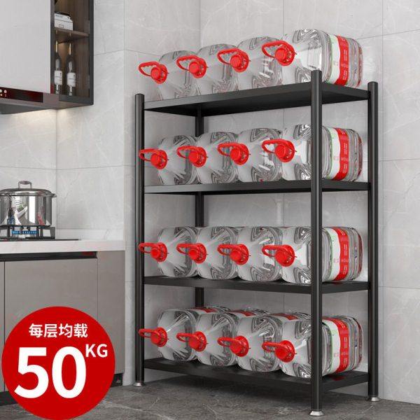 黑色厨房置物架落地多层家用储物免打孔微波炉放烤箱锅架子,淘宝优惠券,粉丝福利购,淘宝优惠卷